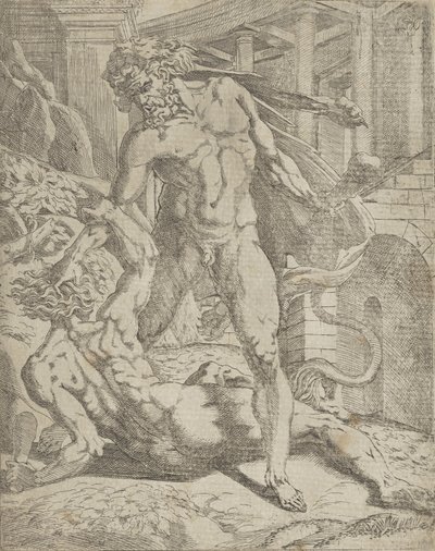 Hércules e Cacus, 1540-45. de Antonio Fantuzzi