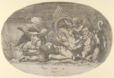 Íris, Netuno e Sono, 1544. de Antonio Fantuzzi