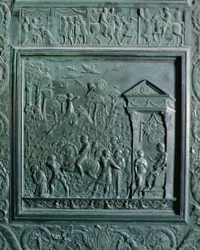 A decapitação de São Paulo, detalhe da "Porta Filarete", 1445 (bronze) de Antonio Filarete
