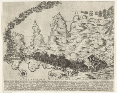 Chegada das tropas auxiliares em Malta La veduta della gran soccorso a di VII di settembre del MDLXV (title on object) The Siege of Malta (título da série) de Antonio Francesco Lucini