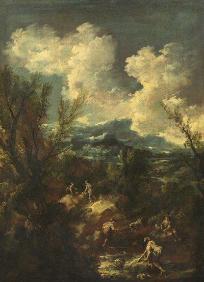 Paisagem com lavadeiras, 1711-35 de Antonio Francesco Peruzzini