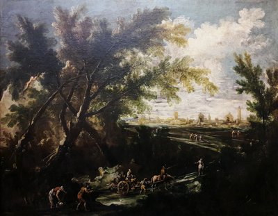 Paisagem com um portador de água. de Antonio Francesco Peruzzini