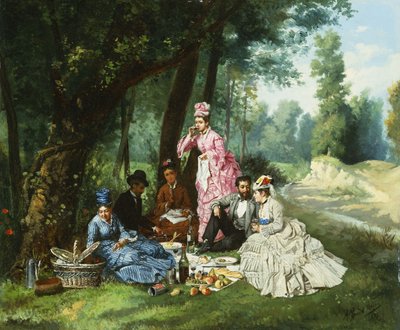 O piquenique, 1874 de Antonio Garcia Mencia
