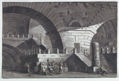 Cenário, Interior da Prisão com a Morte de Sócrates de Antonio Giuseppe Basoli