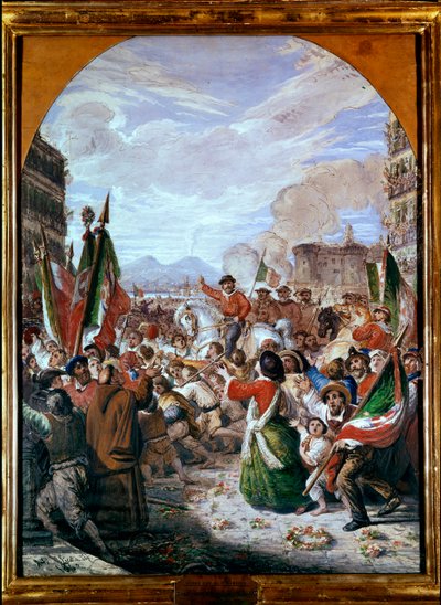 A entrada de Giuseppe Garibaldi em Nápoles em 7 de outubro de Antonio Licata