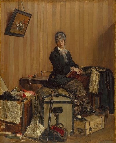 Na estância aduaneira. 1877 de Antonio Mancini