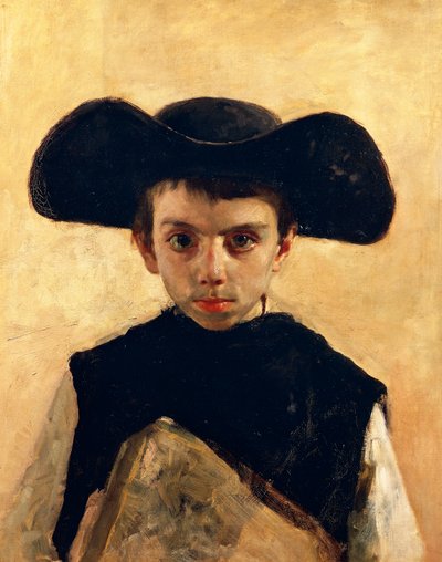 Prevetariello (pequeno sacerdote), de Antonio Mancini (1852-1930), óleo sobre tela, 66x53 cm de Antonio Mancini