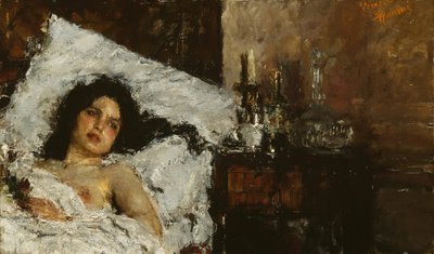 Descansando, c. 1887. de Antonio Mancini