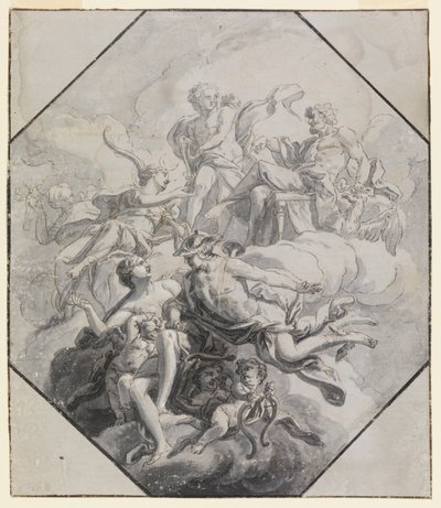 Design para uma pintura no teto sobre o tema do Olimpo de Antonio Manno