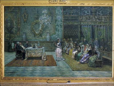 Revisão de doutrina na casa paroquial de Granada, finais do século XIX (óleo) de Antonio Munoz Degrain