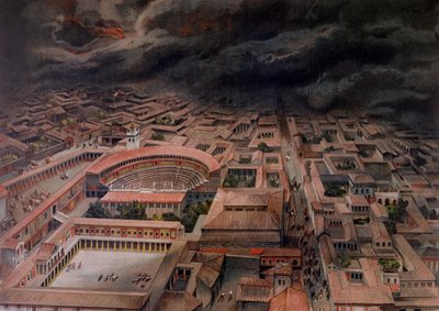 A erupção do Vesúvio em Pompéia em 79 dC de Antonio Niccolini