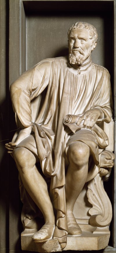Retrato do escultor, pintor e arquiteto Michelangelo Buonarroti dit Michelangelo de Antonio Novelli