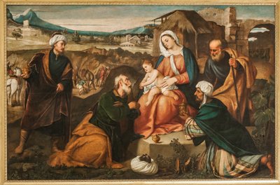 Adoração dos Reis Magos (óleo sobre tela) de Antonio Palma