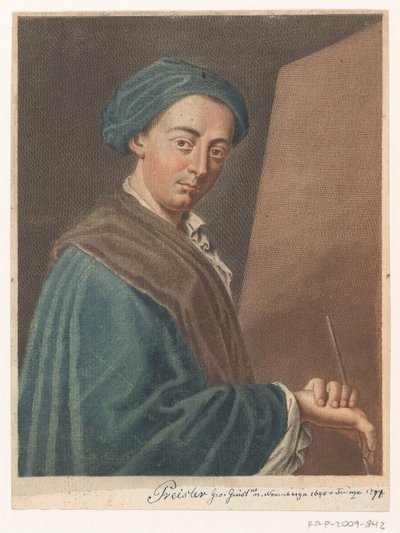 Retrato do artista Johann Justin Preissler Retratos de artistas (título da série) de Antonio Pazzi