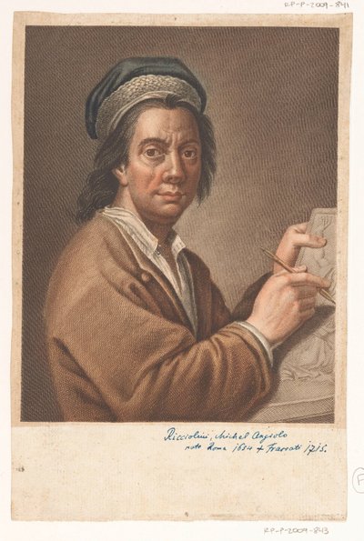 Retrato do artista Michelangelo Ricciolini de Antonio Pazzi