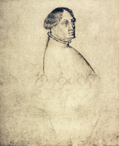 Retrato de Giangaleazzo Visconti (1351-1402) (giz sobre papel) de Antonio Pisanello