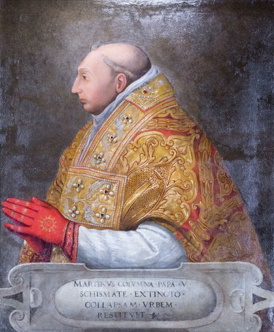 Retrato do Papa Martinho V Colonna de Antonio Pisanello