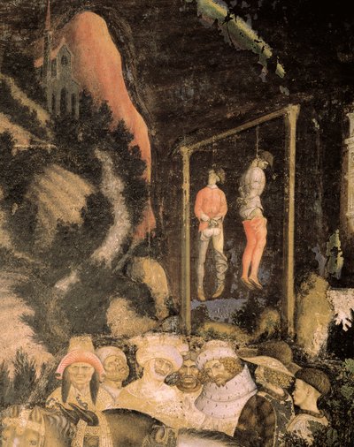 Os Enforcados, detalhe de São Jorge e a Princesa de Antonio Pisanello