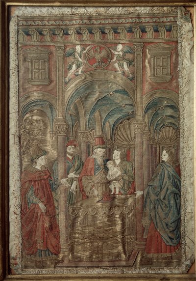 Circuncisão de São João Batista (Circuncisão de São João Batista) Bordado lateral de seda e ouro após um desenho de Antonio Pollaiolo (Benci ou Pollaiuolo) (ca. 1431-1498) 1466-1480 Gabinetto Disegni e Stampe, Uffizi) Florença de Antonio Pollaiuolo