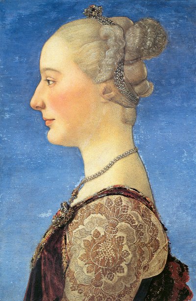 Retrato de uma jovem mulher, 1475 de Antonio Pollaiuolo
