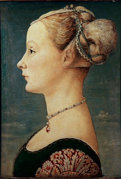 Retrato de uma jovem mulher (ou Retrato de Senhora). de Antonio Pollaiuolo