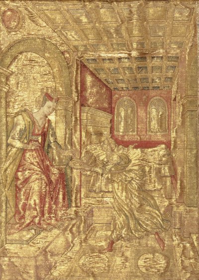 Salomé Apresentando a Cabeça de São João Batista a Herodias, tapeçaria representando cenas da vida do santo (têxtil) de Antonio Pollaiuolo