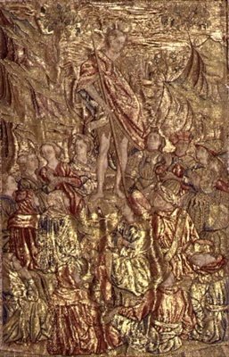 Pregação de São João Batista à Multidão, tapeçaria retratando cenas da vida do santo (têxtil) de Antonio Pollaiuolo