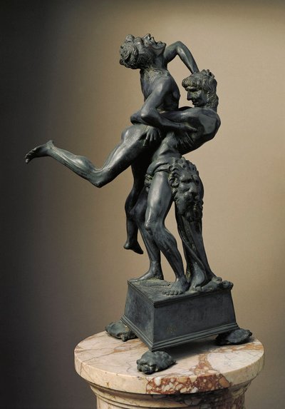 As doze obras de Hércules: "Heracles (Hércules) Lift the Giant Ante" escultura de bronze de Antonio Benci chamada Le Pollaiolo (Pollaiuolo) (1431-1498) 1475 Dim. 45 cm Museo del Bargello, Florença de Antonio Pollaiuolo