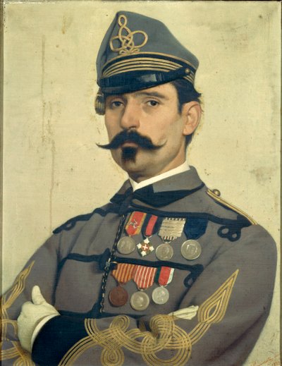 Retrato de Giovanni Maria Damiani com o uniforme do exército de Garibaldi, de Antonio Puccinelli de Antonio Puccinelli