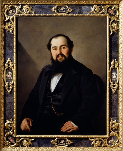Retrato de Giuseppe Viti (1816-1860), viajante e comerciante italiano, Pintura de Antonio Puccinelli (1822-1897) de Antonio Puccinelli