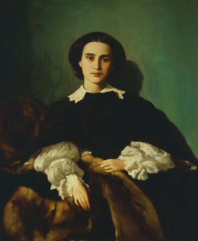 Retrato da nobre Morrocchi de Antonio Puccinelli (1822-1897), ca. 1858, óleo sobre tela de Antonio Puccinelli