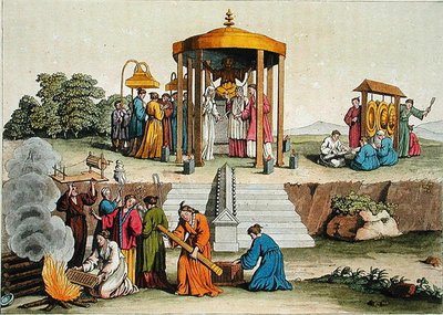 Uma cerimónia de casamento japonesa, ilustração de 
