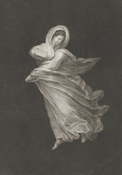 Uma bacante com drapeados esvoaçantes, olhando para baixo, braço direito dobrado e braço esquerdo..., ca. 1795-1847. de Antonio Ricciani