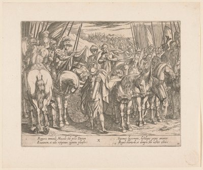 Alexandre o Grande encontra o corpo de Dario Os feitos de Alexandre, o Grande (título da série) Alexandri magni praecipvae res gestae (título da série) de Antonio Tempesta