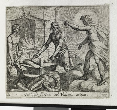 Apollo na Forja da Vulcan (gravura) de Antonio Tempesta