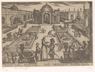 Abril: um jardim (touro) Aprile (título no objeto) Os Doze Meses (parte 1) (título da série) de Antonio Tempesta