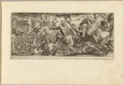 Ataque de cavalaria em uma fortaleza murada de Antonio Tempesta