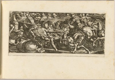 Ataque de cavalaria com soldados fugindo de Antonio Tempesta