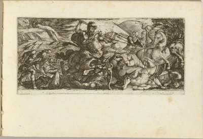 Ataque de cavalaria com soldados fugindo de Antonio Tempesta