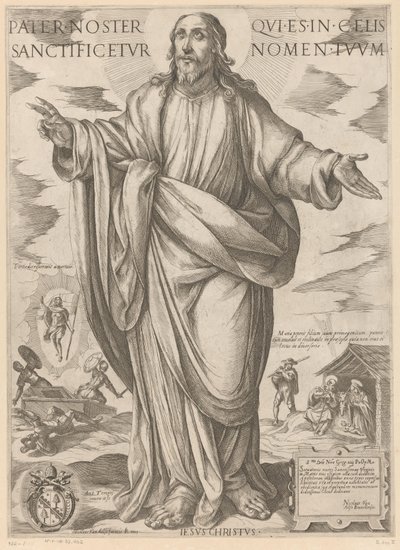 Christus
Pater noster qui es in celis sanctificetur nomen tuum (título sobre o objecto)
Christus, Maria en de apostelen (título da série) de Antonio Tempesta
