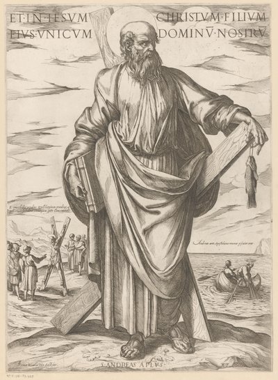 Santo André
Et in Iesum Christum filium eius uniuum dominu nostru (título sobre o objecto)
Cristo, Maria e os Apóstolos (título da série) de Antonio Tempesta
