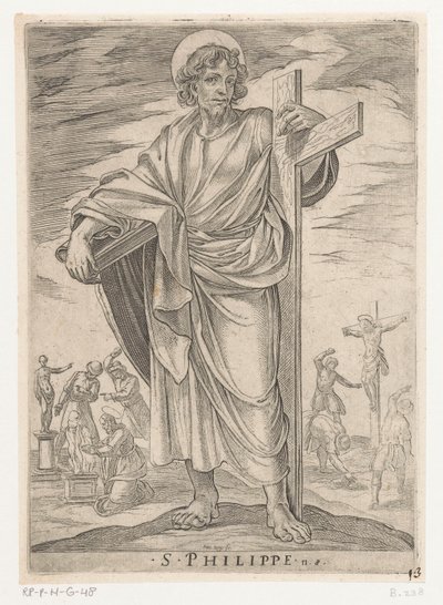 São Filipe
S. Philippe (título sobre o objecto)
Cristo, Maria e os Apóstolos (título da série) de Antonio Tempesta