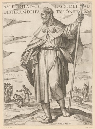 São Tiago o Grande
Ascenditad celos sedet ad dexteram dei patris onipotetis (título sobre o objecto)
Cristo, Maria e os Apóstolos (título da série) de Antonio Tempesta