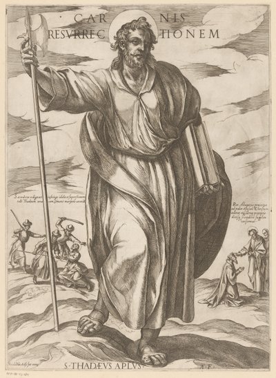 De heilige Judas Tadeu Ressurreição da carne (título no objeto) Cristo, Maria en de apóstolo (título da série) de Antonio Tempesta
