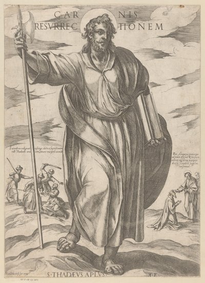 De heilige Judas Tadeu Ressurreição da carne (título no objeto) Cristo, Maria en de apóstolo (título da série) de Antonio Tempesta