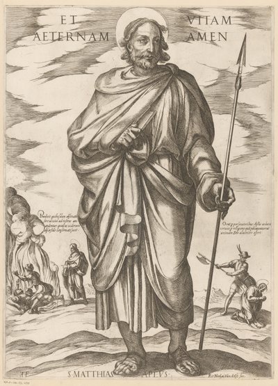 São Mateus
Et vitam aeternam amen (título sobre o objecto)
Cristo, Maria e os Apóstolos (título da série) de Antonio Tempesta