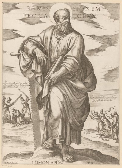 De São Simão Remissão de pecados (título no objeto) Cristo, Maria en de apóstolo (título da série) de Antonio Tempesta