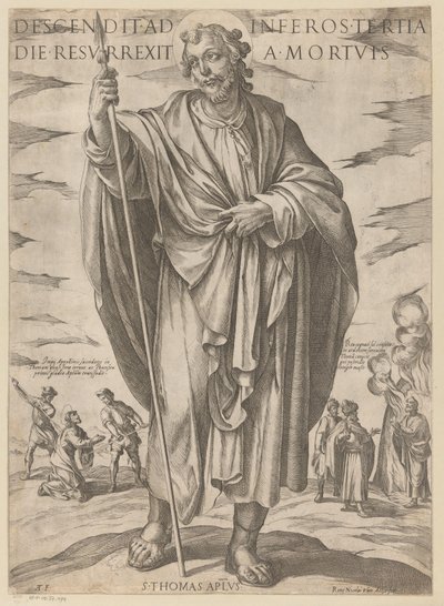 De heilige Tomas
Descendit ad inferos tertia die resurrexit a mortuis (título sobre o objecto)
Christus, Maria en de apostelen (título da série) de Antonio Tempesta