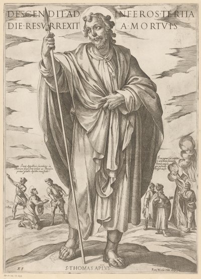 De São Tomás Desceu ao inferno no terceiro dia ressuscitou dos mortos (título no objeto) Cristo, Maria en de apóstolo (título da série) de Antonio Tempesta