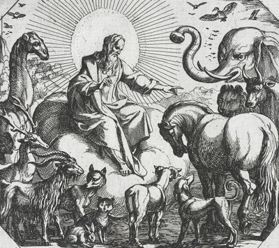 Deus a criar os animais terrestres de Antonio Tempesta